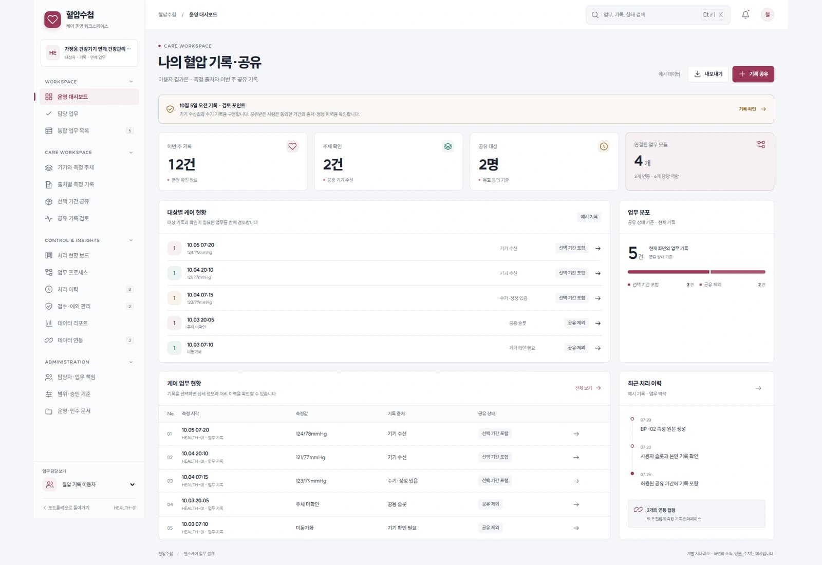 가정용 혈압 기록 앱 개발