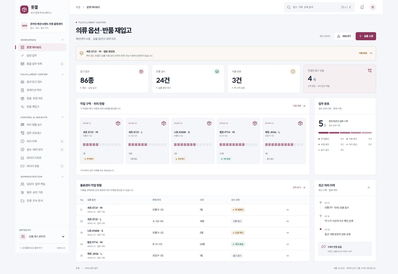 의류 반품·재고 관리 시스템