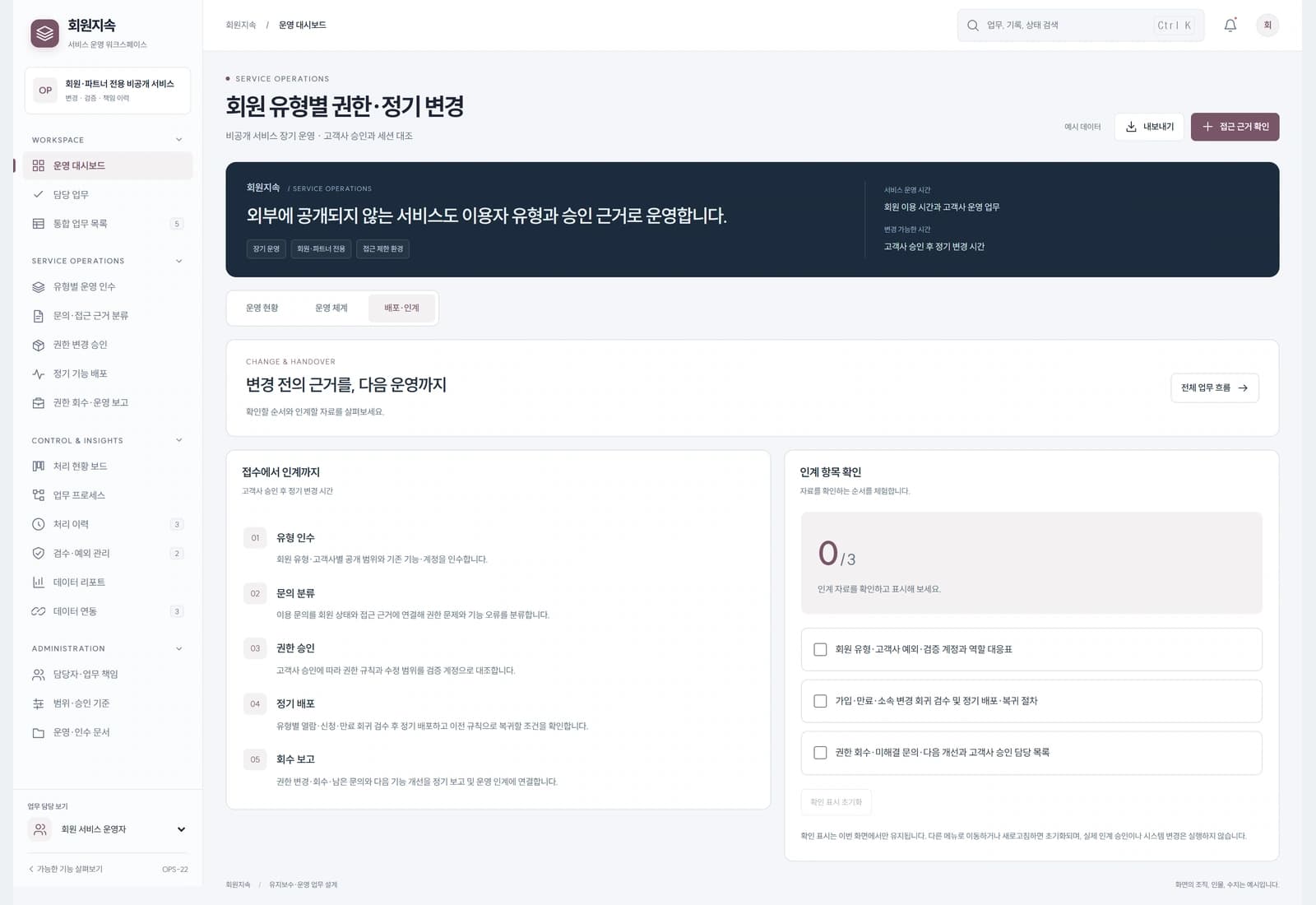 고객사 승인 대상부터 정기 배포하고 권한 차이가 확인되면 접근 범위를 제한한 뒤 이전 규칙으로 복귀·대조합니다.