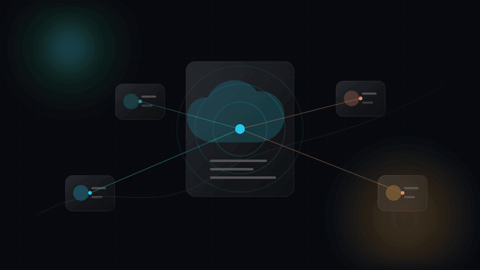 IoT 디바이스와 클라우드 관제 시스템을 연결한 일러스트